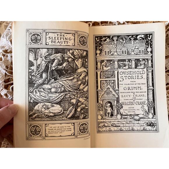 Vintage 1963 Brothers Grimm 'Household Stories' - Walter Crane Illustrations - Picture 3 of 7